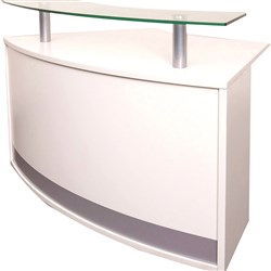 Rapidline Modular Reception Counter With Glass Hob 1339W x 872D x 935mmH White